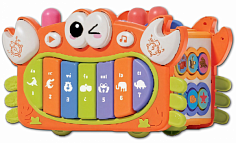 IT109568 Развивающий игровой центр "Крабик" "Elefantino", пианино, пищалка, часики, игра с молоточко