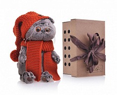 Ks19-075 Басик в вязаной шапке и шарфе