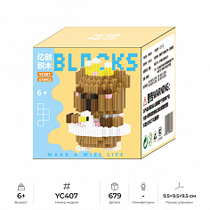 YC407 3D Конструктор из мини-блоков XINZ Animals: Капибара в плавательном круге, 679 дет.