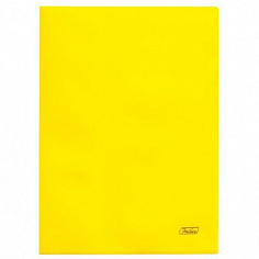 Папка-уголок А4 ХАТБЕР, 180 мкм, пластиковая, желтая (AG4_00105) (051432) (20/400)