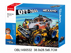 M38-B1162 Конструктор Sluban Монстр-трак бирюзовый(38х28,5х6,7см,267дет.,1фигур,в кор.)
