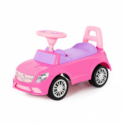 Фото ПОЛЕ84491 Каталка-автомобиль "SuperCar" №3 со звуковым сигналом (розовая)