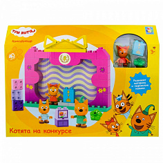 1toy Т20772 Три Кота конструктор бол. детали "Котята на конкурсе", 40 эл.,кор. 
