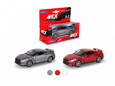 43632W Машинка WELLY 1:38 Nissan GT-R R35, пруж. мех., цвет в асс.