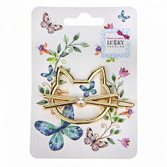 Т18579 Lukky Fashion заколка для волос Кошечка, 1шт (10702070/190922/3310246)
