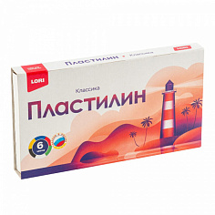 LORI Плк-013 Пластилин КЛАССИКА 6 цв, 20 гр, пенал