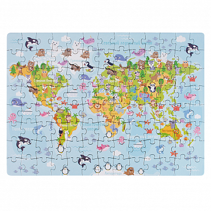 Фото RI1003 Игра детская настольная "104 Карта мира"