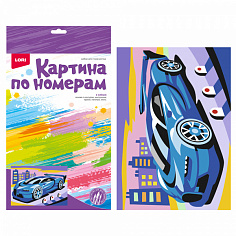 LORI Ркн-071 Картина по номерам для малышей "Спортивный автомобиль"