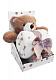 миниатюра 0127/01 Набор Плед + игрушка "Bear" (шоколад).