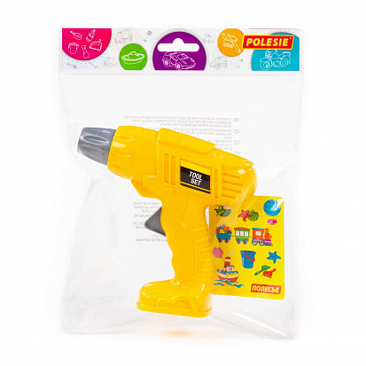 Фото товара ПОЛЕ90485 Шуруповёрт №2 игрушечный (жёлтый) (в пакете)