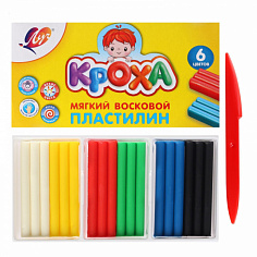 Луч 12С 863-08 Пластилин ЛУЧ "Кроха", мягкий, 6цв., 99г, со стеком, к/к (40) (12С 863-08)