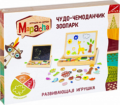 76642 Чудо-чемоданчик Зоопарк (доска для рисования, меловая доска, фигурки на магнитах)