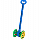 миниатюра 760/1н Каталка "Весёлые колёсики" с шариками (сине-зелёная)
