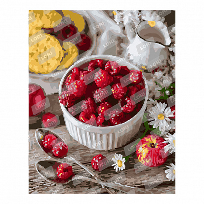 Фото LORI Рх-090 Картина по номерам холст на подрамнике 40*50см "Ароматные ягоды"