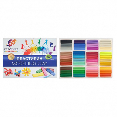 Пластилин ЛУЧ "Классика", 40цв., (30С 1922-08) фото