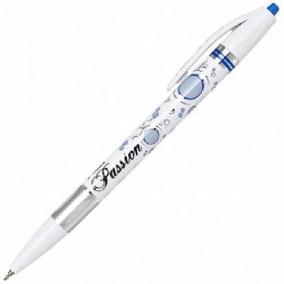 Фото Ручка шариковая автоматическая FLAIR "PASSION". 0,5 мм. пластик, синяя (F-964P/син.) цена за 1 шт