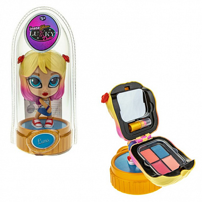 Фото товара Lukky Т21422 Instaglam Doll кукла Луна НЕОН 12 см с 2 аппликаторами и косметикой внутри:2 тени д.век