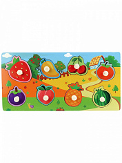 ИД-0185 Деревянная игрушка. Рамка-вкладыш "Фрукты-2" (30x15x0,5 см) (арт.ИД-0185)