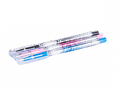Ручка шариковая PIANO 0,5мм. прозрачный корпус, ассорти, синяя (PT-111-A) (50/1200)
