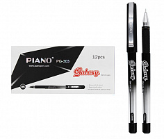 PG-303/черн Ручка гелевая PIANO "GALAXY", 0,5 мм, резиновый держатель, черная (12/864) (PG-303/черн)