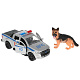 миниатюра SB-18-09-FR-P+DOG-WB Машина металл FORD ranger ПИКАП, 12 см+собака 4,5 см, дв., баг., инер., кор. Те