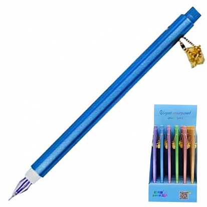 Фото Ручка гелевая BASIR "ELEGANT UNSURPRASSED", 0,38 мм, цветной корпус, подвеска, пиши-стирай, синяя (