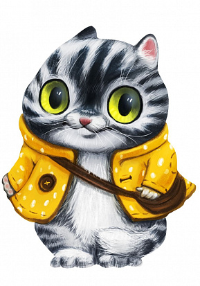 Фото товара MPZCAN25-M Collection ANIMALS. Кот в курточке. 53 детали. Размер 20 х 25см. Средний размер детали 4 