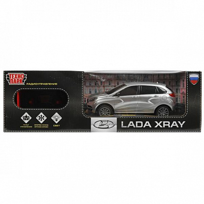 Фото LADAXRAY-18L-GY Машина р/у LADA XRAY 18 см, свет, сереб, кор. Технопарк