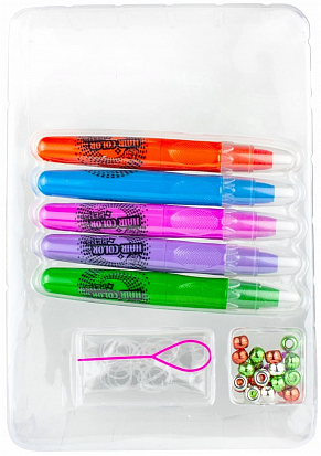 Фото Т20240 Lukky Бьюти-Дизайн наб."Локоны" с ручками-мелками д.волос,бусинами,резинками,кор.23хх23х5см