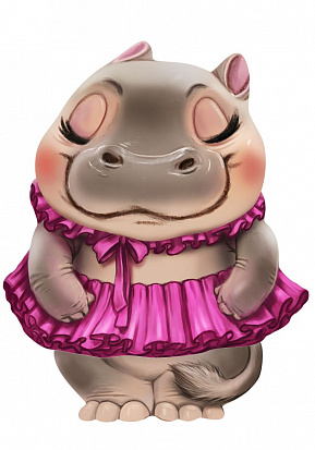 Фото товара MPZCAN26-M Collection ANIMALS. Бегемотик балерина. 53 детали. Размер 20 х 25см. Средний размер детал