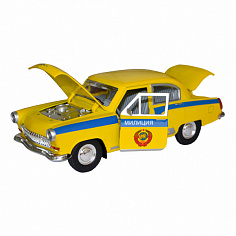 1200145JB ТМ "Автопанорама" машинка металлическая, Волга ГАЗ-21 "ГАИ", масштаб 1:24, цвет желтый, от