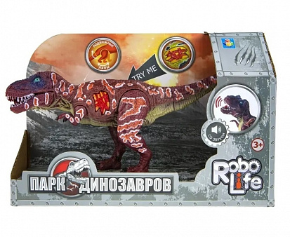 Фото товара Т22010 1TOY RoboLife игрушка Тираннозавр, звук. эффект, (3*AG3 входят в комп.) откр. коробка (24,5*7