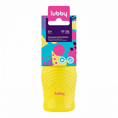 LUBBY28527 Поильник-непроливайка с мягк. нос., от 6 мес., 300 мл., РР, сил.