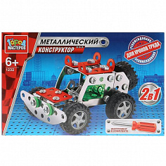 1232-WW Игрушка конструктор металлический "город мастеров" джип 2в1, 204 дет, Город мастеров