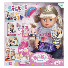 824-603 Кукла BABY born Сестричка, блондинка, 43 см, кор.