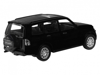 Фото 1251429JB Машинка металлическая, 1:43 Mitsubishi Pajero 4WD Tubro, черный, инерция, откр. двери, в/к