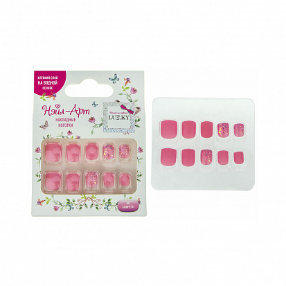 Фото товара Lukky Т19427 Нэйл-Арт наб. #6 Confetti 10 наклад.ногтей на клеевой основе,кор. (10317120/100122/3004