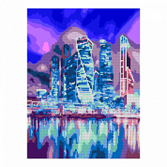 LORI Ам-035 Алмазная мозаика 30*40 см (частичное заполнение) "Москва-сити"