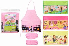 МС-6677 Накидка для труда+нарукавники ДЛЯ ДЕВОЧЕК, два кармана с рисунком