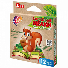 Луч 12С 865-08 Карандаши восковые ЛУЧ "ZOO" 12цв., шестигранные, 8*90 (56) (12С 865-08)