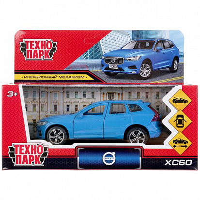 Фото XC60-12FIL-BU Машина металл VOLVO xc60 r-design матовый синий 12 см, двери, багаж, в кор. Технопарк