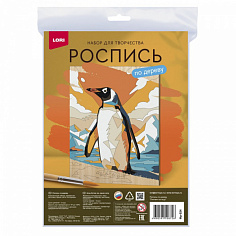 LORI Фр-024 Роспись по дереву. Картина "Пингвин на льду"