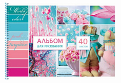 ПП-40-0223 Альбом 40л А4 РОЗОВОЕ И ГОЛУБОЕ спираль