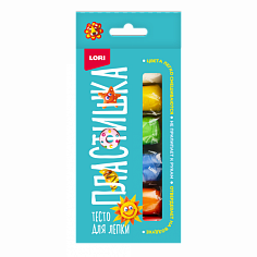 LORI Тдл-048 Пластишка. Тесто для лепки 6 цв по 30 гр (коробка с вырубным окном)