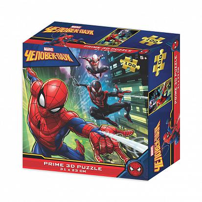 Фото товара PR13829 Стерео-пазл Prime 3D "ЧЕЛОВЕК-ПАУК", 100 детал., 5+