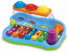  Игрушка развивающая ксилофон Бряк-Звяк с шариками и молоточком. 30х19х15 см. PlaySmart.