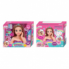 HM1844427-RU Кукла-манекен для создания причесок, 12 аксессуаров д/создания стильного образа Карапуз