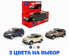 43677W Машинка WELLY 1:38 Hyundai Santa Fe, пруж. мех., цв. в асс.