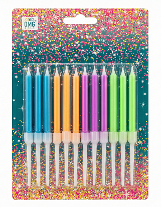 Фото товара Свеча для торта 12 шт 6 см ОМ20010-2