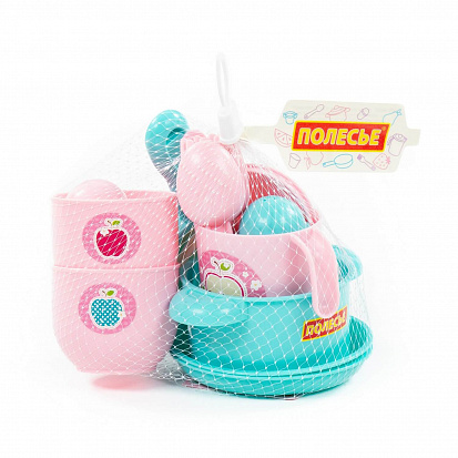 Фото товара ПОЛЕ80127 Набор детской посуды "Хозяюшка" на 2 персоны (V4) (18 элементов) (в сеточке)